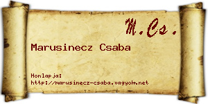 Marusinecz Csaba névjegykártya